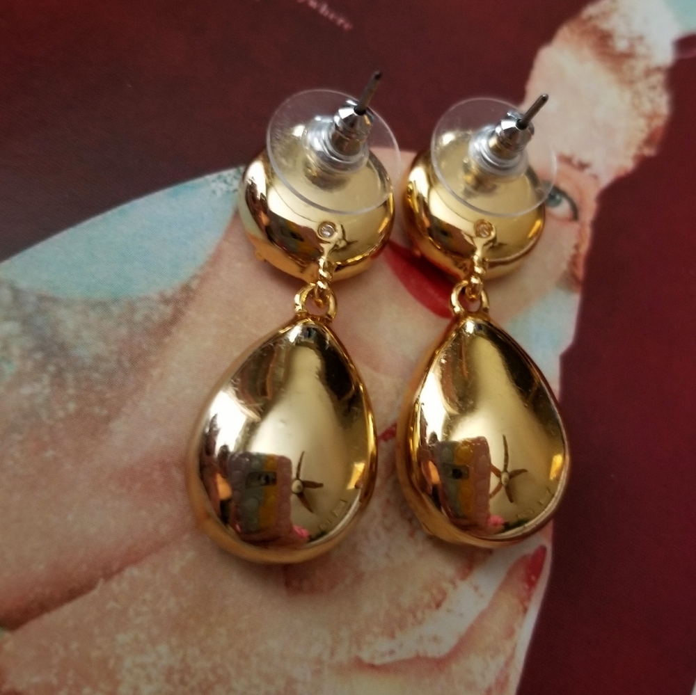 Talbots Red Ruby Slippers Drop Statement Earrings - image 3